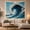 Retro Wave, variant on Curling Ocean Wave Around Tropical Sunset with Palm Trees, Serene Coastal for Beach Lovers, Dramatic Nature Wall Art, Housewarming Gift Tapestry Wall Hanging for Bedroom and Living Room