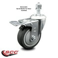 thumbnail image 2 of 4 Inch SS Thermoplastic Rubber ½ Inch Threaded Stem Caster with Total Lock Brake, 2 of 2