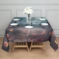 thumbnail image 3 of Halloween Graveyard Scene Pattern Square Tablecloth,Waterproof Square Table Cover,Wipeable Spillproof Washable Table Cover for Home Kitchen Party Decor 42"X42"(107x107cm), 3 of 6