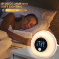 thumbnail image 4 of Night Lamp With Bluetooth Speaker, Dimmable Mood Light With Lcd Display / Smart Alarm Clock, 4 Brightness, 5 Color Change, Vibration Sensor Wireless Bed Lamp For Sleep Children Gift, 4 of 6