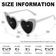 thumbnail image 5 of KANASTAL White Heart Shaped Sunglasses for Women, Retro Love Sun Glasses UV400 Protection Sunnies for Party Wedding Valentine's Day, 5 of 7