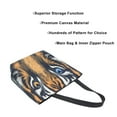 thumbnail image 3 of FORMRS Womens Canvas Tote Bag with Zipper Inner Pocket Shoulder Handbag, Tiger Eyes Pattern, 3 of 7