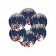 thumbnail image 7 of 13 Inch Round Placemats Set of 6, Navy Blue Christmas Non Slip Heat Insulation PP Table Mats, Snowman Xmas Truck Balls Tree Washable Place Mats for Kitchen Dining Party Table Decor, 7 of 7