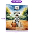 thumbnail image 5 of Happy Father's Day Soft Coated Wheaten Terrier Playing Basketball with Best Dad Jersey Quilt Blanket Wheatie Dog Lover Cozy Comforter Throw Blanket - 13006, 5 of 5