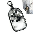 thumbnail image 1 of Clear Figures Display Bag, Portable Figures Storage Bag with Keychain, Mini Doll Hanging Blind Box, Single Zipper Closure Dustproof Collectibles Case for Mini Figures, Dolls (Black, Semicircle), 1 of 5