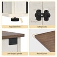 thumbnail image 6 of 86.6" Dog Crate Furniture for 2 Dogs, Heavy Duty Wooden Kennel with Divider & Cushion for Large Dogs, White Brown, 6 of 11