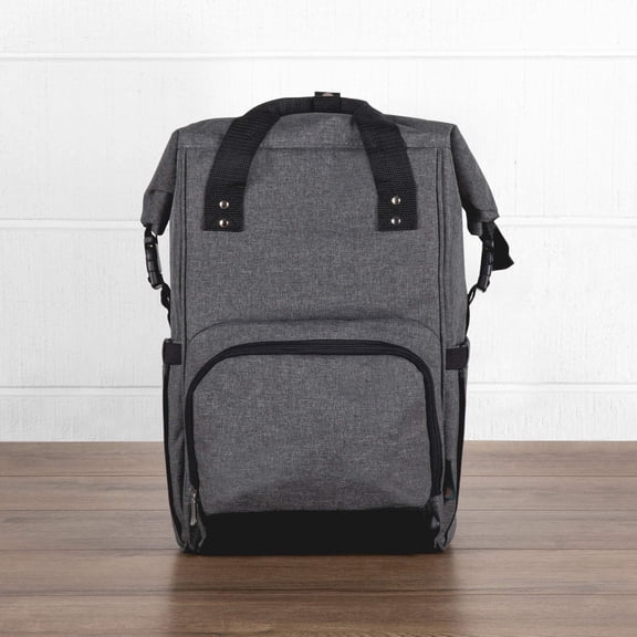 Oniva OTG Roll-Top 42-Can Insulated Cooler Backpack, 32 Quart, Heathered Gray