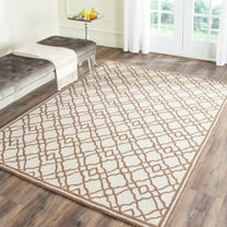 SAFAVIEH Four Seasons Hannan Geometric Area Rug, Ivory/Dark Brown, 4' x 6'