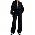 thumbnail image 5 of Gamivast 2 Piece Activewear Sets for Women Cropped Zip up Jacket High Waisted Pants Set Tracksuit Fall Winter Athletic Lounge Outfits Activewear, 5 of 6