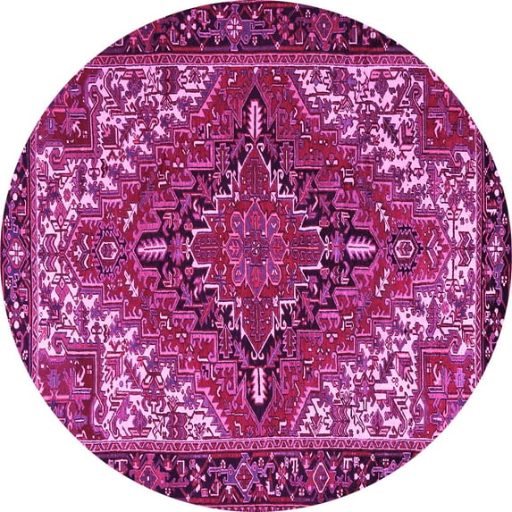 Ahgly Company Indoor Round Persian Pink Traditional Area Rugs, 7' Round