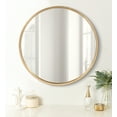 thumbnail image 6 of Kate and Laurel Travis Round Wood Wall Mirror, 21.6 Inch Diameter, Gold, Contemporary Glam Wall Décor Accent With Deep Profile and Sophisticated Finish, 6 of 7