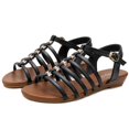 thumbnail image 3 of Deago Women's Flat Sandals Soft Straps Slip-on Open Toe Light Weight Elastic Slingback Comfort Casual Walking Sandals, 3 of 7