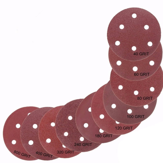 BESTYASH 50Ud Discos Abrasivos 5 Pulgadas Gancho Y Bucle Para Acabados Decorativos Color Oscuro