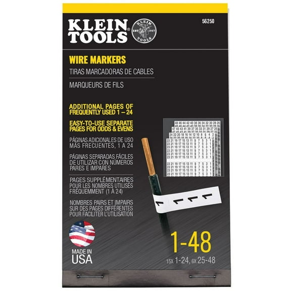 Klein Tools 56250 1 - 48 Wire Marker Book