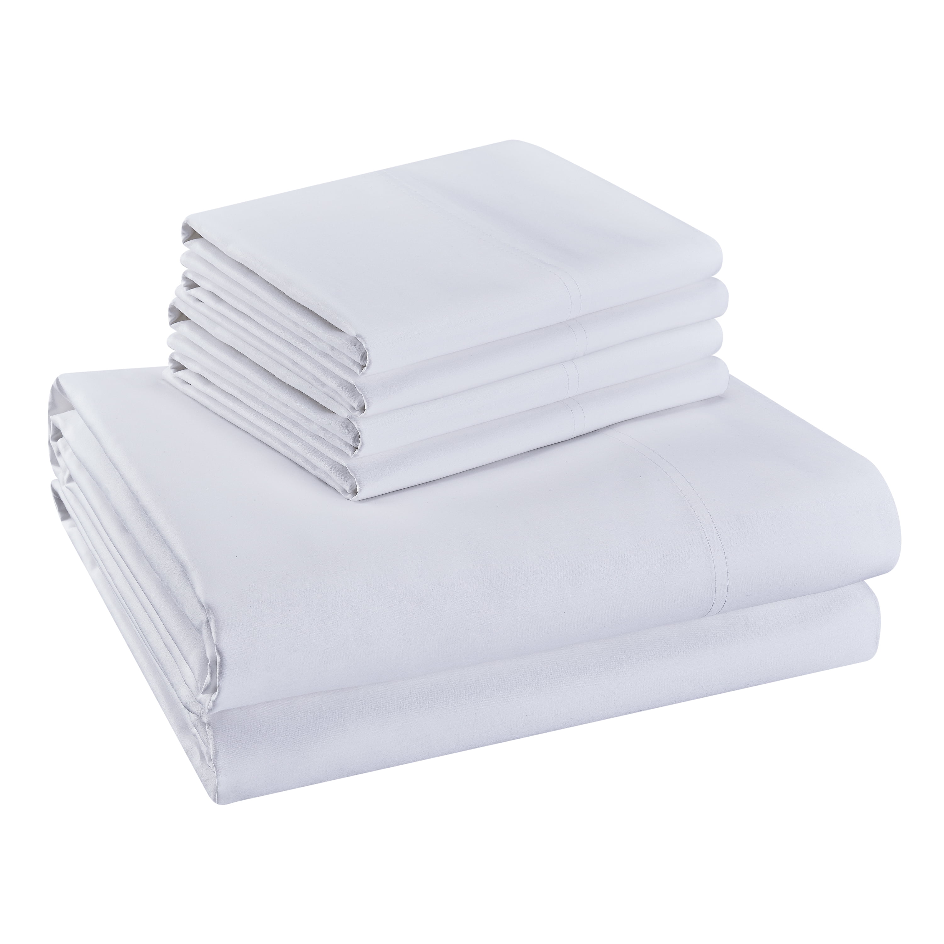 Hotel Style 800 Thread Count Cotton Rich Sateen Bed Sheet Set, Queen, White, Set of 6