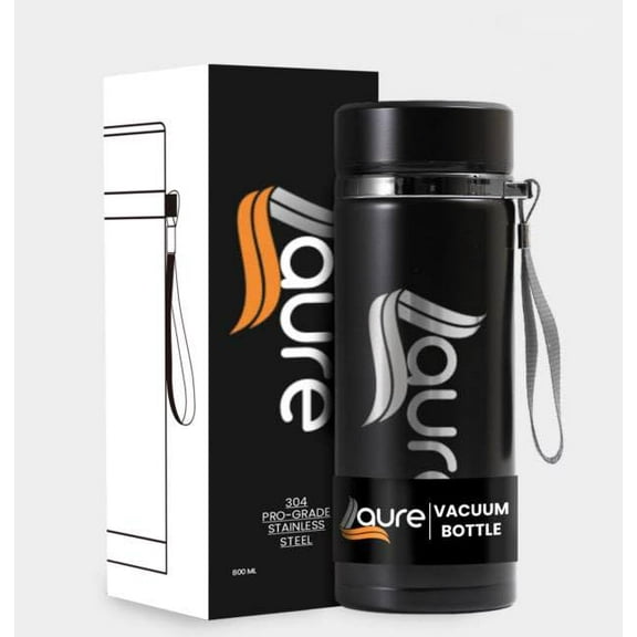 800ml Intelligent Digital Thermos LED Temperature Display Water Bottle Cup Flask Tea Infuser Vacuum Insulated Thermos Bottle (Black)