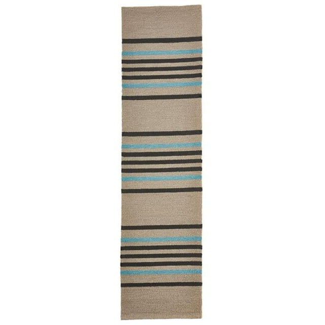 Trans-Ocean Imports NPIR8742104 24 Po x 8 Pi Liora Manne Napoli Rayure pour l'Intérieur et l'Extérieur Rug&44; Bleu