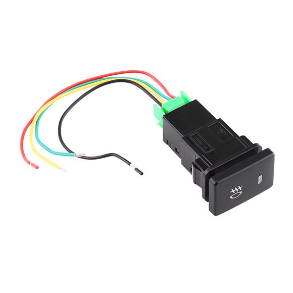 Fog Lights Push Button Switch, DC 12V 4 Wire Car Foglight Switch Fog Light On Off Button for Yellow Indicator