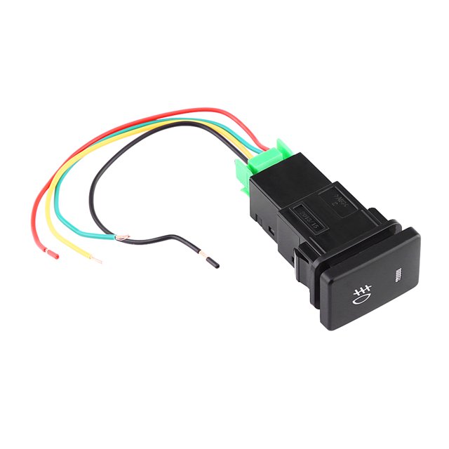 Fog Lights Push Button Switch, DC 12V 4 Wire Car Foglight Switch Fog Light On Off Button for Yellow Indicator