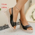 thumbnail image 5 of hoksml Women's Peep Toe Wedge Sandals Slingback Buckle Platform Wedges 2.95 Inch High Heel Summer Dressy Shoes, 5 of 9