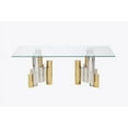 thumbnail image 4 of Hypeshops Rectangular Accent Glass Coffee Table with Clear Tempered Glass, 4 of 4