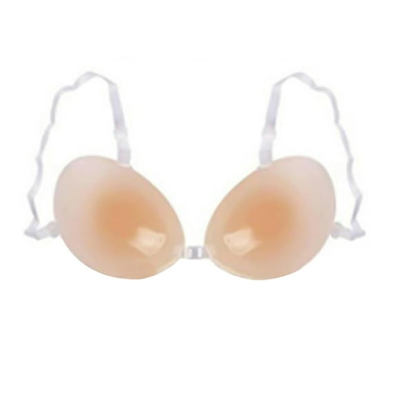 WZXFASHION Strap Breast Enhancer Self Adhesive Silicone Push Bra Size A B C D Cup Bra Beige S