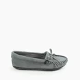 thumbnail image 2 of Minnetonka Women's Kilty Suede Hardsole Moccasins, Storm Blue, 8.5 M US, 2 of 6