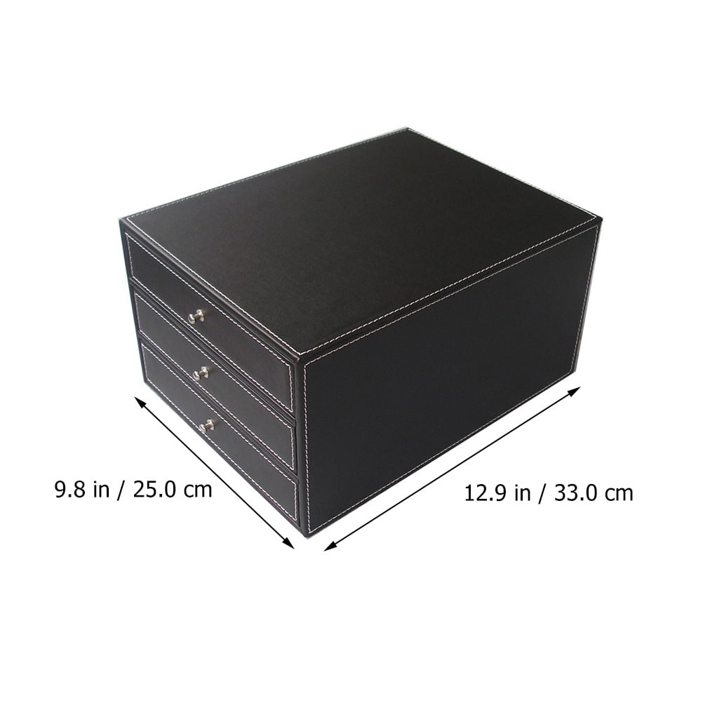 WHAMVOX  Drawer Storage Cabinet Layered for Desk File Work Office Black