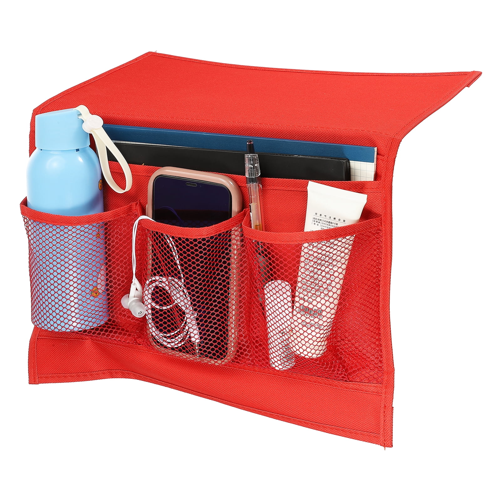 Unique Bargains Bedside Caddy Bedside Organizer Hanging Bag Red