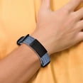 thumbnail image 5 of Stainless Steel Bracelet ID Men's 19.75 mm in Brushed Black IP-plated Blue Jean Fabric Adj., 5 of 5