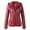 Red, variant on Women's Motorcycle Leather Vest Coat with Belt for Slim Fit Stand Collar Tops Outerwear