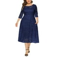 thumbnail image 2 of Womens Floral Lace Plus Size Midi Dress Scooped Neckline Women Size 4 Dresses plus Size Dress Shirt for Women 3x plus Size Bride Formal Dresses for Women plus Size 4x Deer Dresses for Women plus Size, 2 of 9
