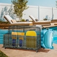 thumbnail image 2 of Outsunny Four Wheels Pool Float Storage, Dark Gray, Steel/PE Rattan, 43.25" x 22.5" x 28", 2 of 8