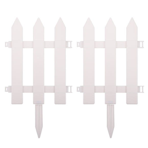 CIMAXIC christmas 4 Sets White Plastic Garden Picket Fence Decorative Lawn Border Fence Flowerbeds Panel for Yard Patio Park Christmas Garden Decoration,15.75"X11.81"X0.39"