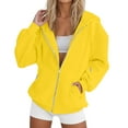 thumbnail image 5 of UAYOTSE Womens Zip Up Hoodies Fleece Jackets Oversized Sweatshirts Fall Fashion Outfits 2025 Sweaters Winter Clothes(G30-Yellow,3XL), 5 of 9