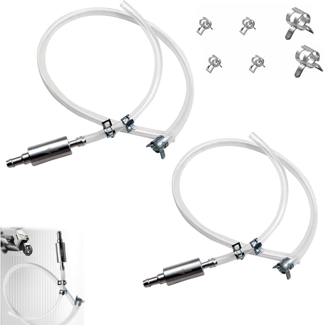 Tuyau de Purge de Frein avec Valve de Contrôle Unidirectionnelle / Kit d'Outils de Purge de Tube Universel pour Voiture et Moto / Kit de Purge de Système de Frein Hydraulique avec Tube Souple et Clips Métalliques (B)