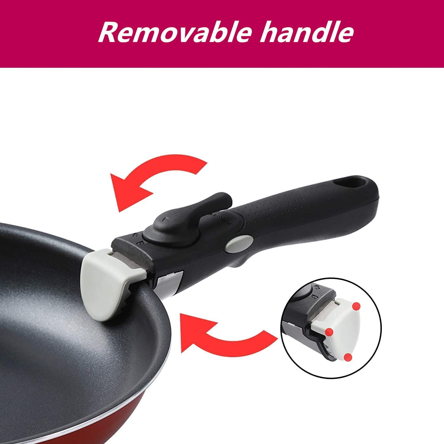 Motto 12-Pieces Detachable Handle Pans & Pots With Lids Cooking Set