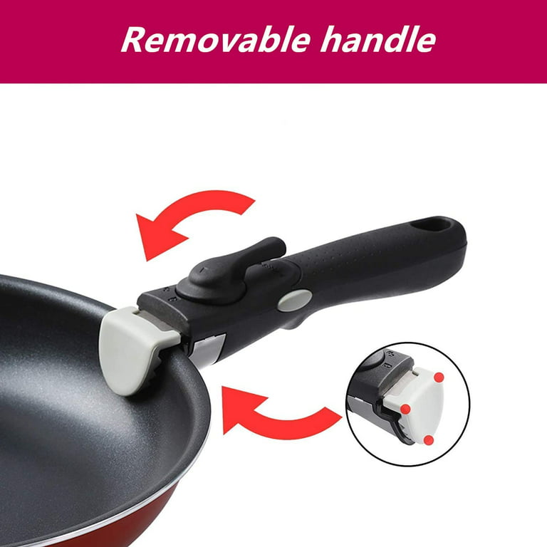 Motase 6-Piece Nonstick Frying Pan Set,Aluminum Cookware with Removable Handle,Red, Size: 6PS