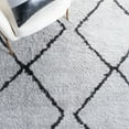 thumbnail image 6 of SAFAVIEH August Raphael Diamond Shag Area Rug, Ivory/Grey, 4'5" x 6'5", 6 of 8