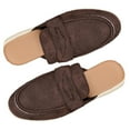 thumbnail image 6 of Miluxas Mules for Woman Flats Fashion Comfortable Slip on Women Mules Flats Shoes Backless Loafers Brown 8.5(41), 6 of 9
