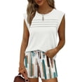 thumbnail image 5 of Two Piece Sets for Women Trendy Short Sets Beach Vacation Clothes Airport Travel Cruise Summer Outfits Multicolor S, 5 of 6