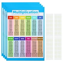 4Pcs Multiplication Chart, 11x16inch Multiplication Chart Poster Multiplication Table Poster Laminated