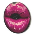 thumbnail image 3 of Designart 'Purple Woman Lip Makeup ' Modern Wood Wall Clock, 3 of 5
