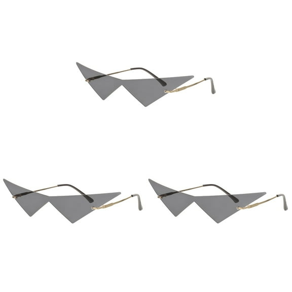 HOMEMAXS 3pcs Personality Sunglasses Unisex Triangle Sunglasses Lightweight Eyewear Fashionable Sunglasses