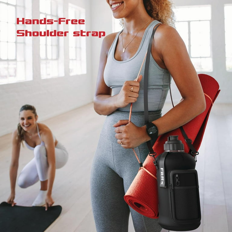 FitRx Voyager Water Bottle, Half Gallon Water Jug with Neoprene