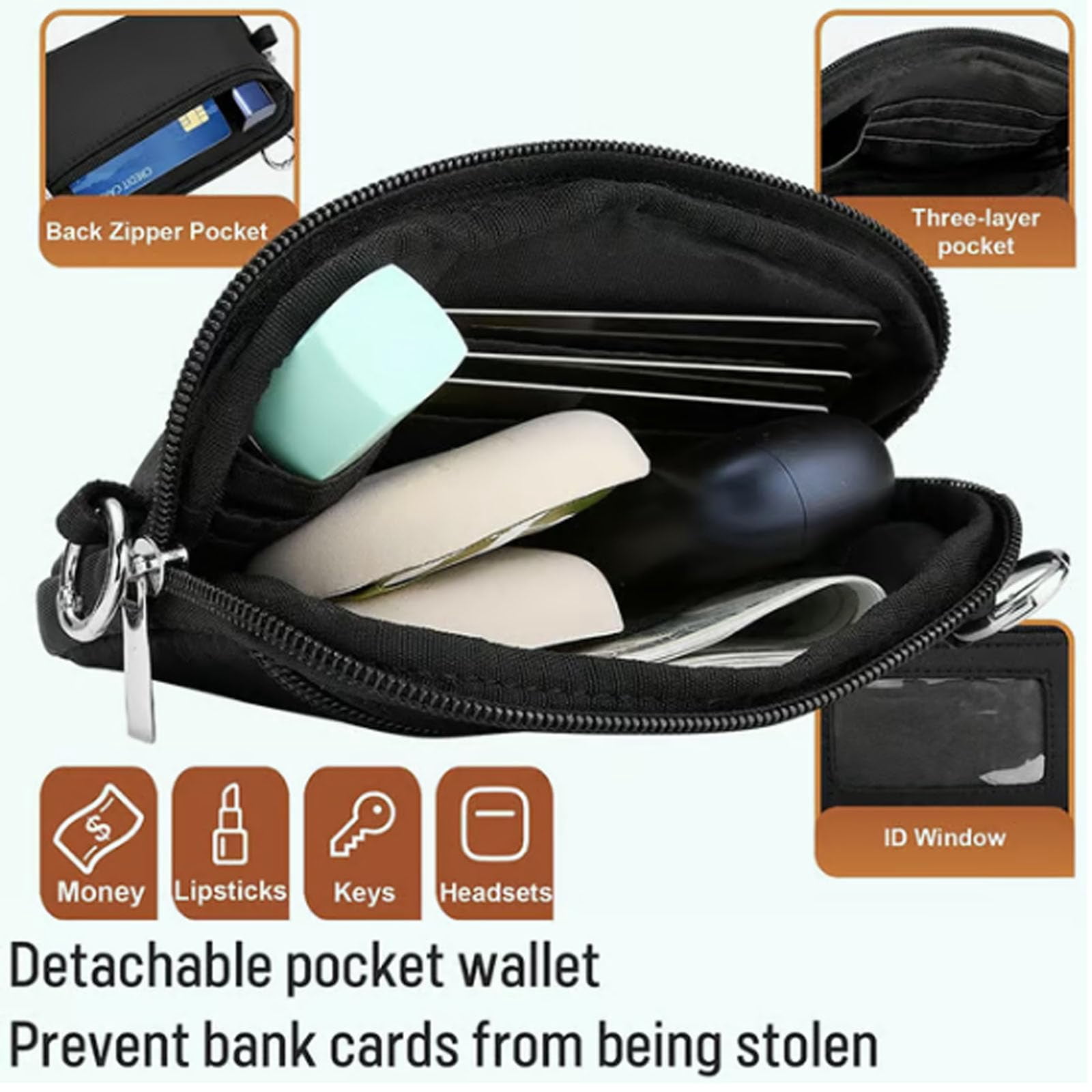 2025 New Crossbody Lanyard Teacher, Adjustable Crossbody Phone Wallet Lanyard with Safety Breakaway Clasp