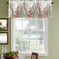 thumbnail image 4 of 2 Pack Valances for Windows, Fall Flower Window Valances for Living Room/Bedroom/Bathroom, Retro Yellow Red Flower Green Leaf Wildflower Light Filtering Kitchen Curtain Valance 54"W x18" L, 4 of 9