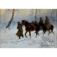 thumbnail image 2 of Wojciech Kossak 14x11 Black Ornate Wood Framed Double Matted Museum Art Print Titled: Cavalrymen (1926), 2 of 5