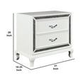 thumbnail image 5 of Wooden Nightstand with Faux Crystal Accents and 2 Drawers, White, 5 of 5