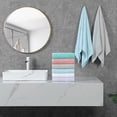 thumbnail image 4 of Paquete de 6 toallas de baño Aibaser, 100% algodón, 60 x 120 cm, color blanco, 4 of 8